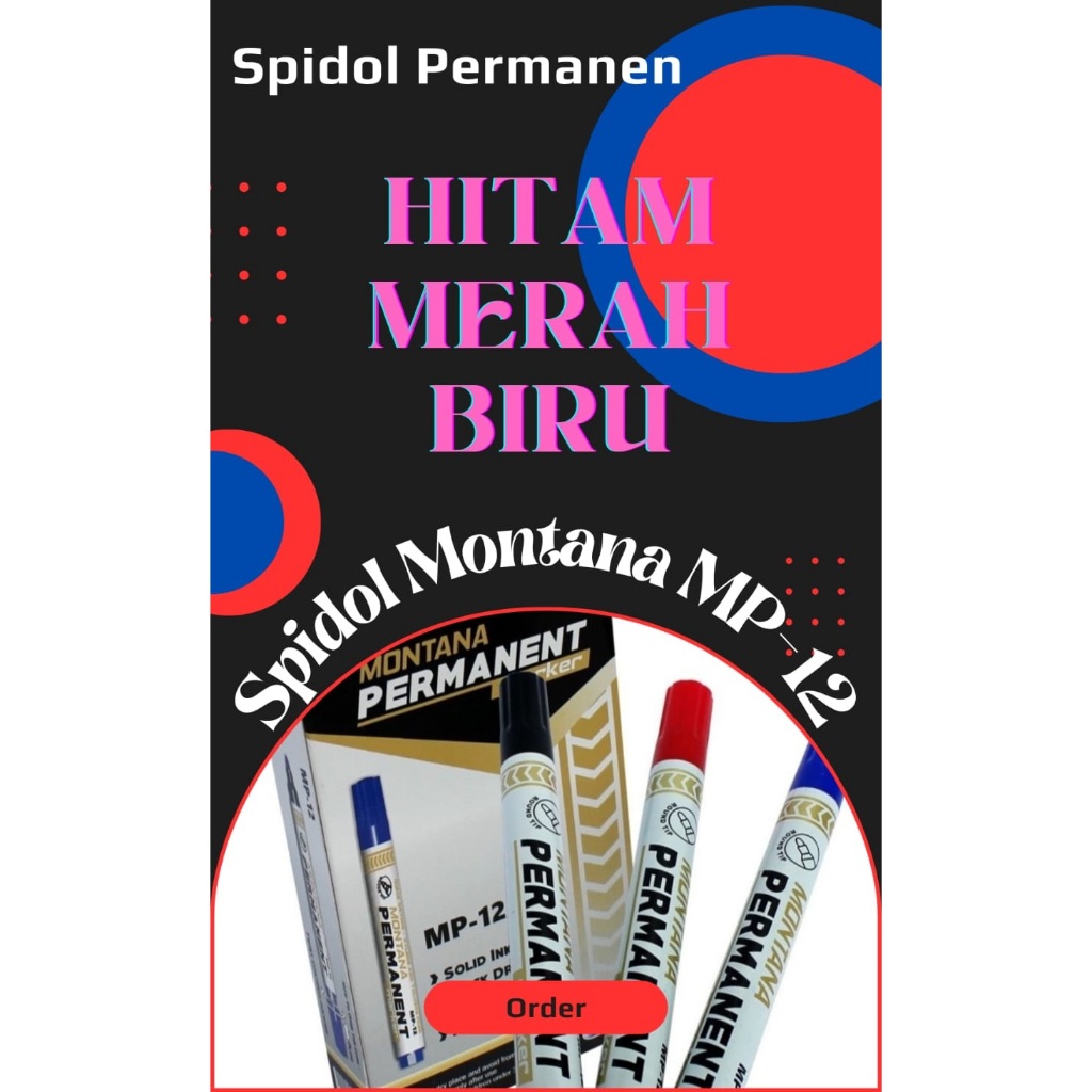 

Spidol Permanent Montana MP-12 MP12 | MP12 Hitam MP-12 Merah MP 12 Biru