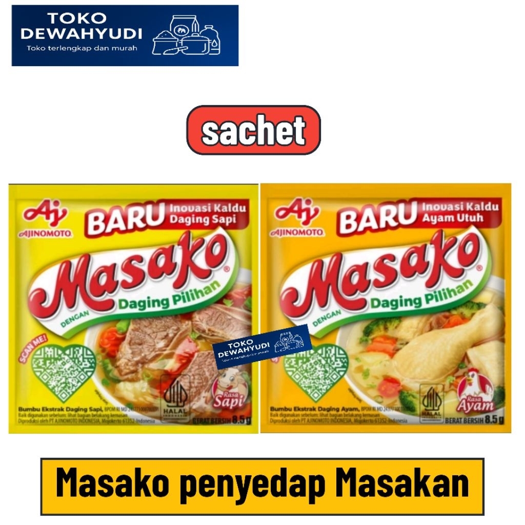 

Masako penyedap Masakan varian Rasa Ayam, Sapi ( Ecer)