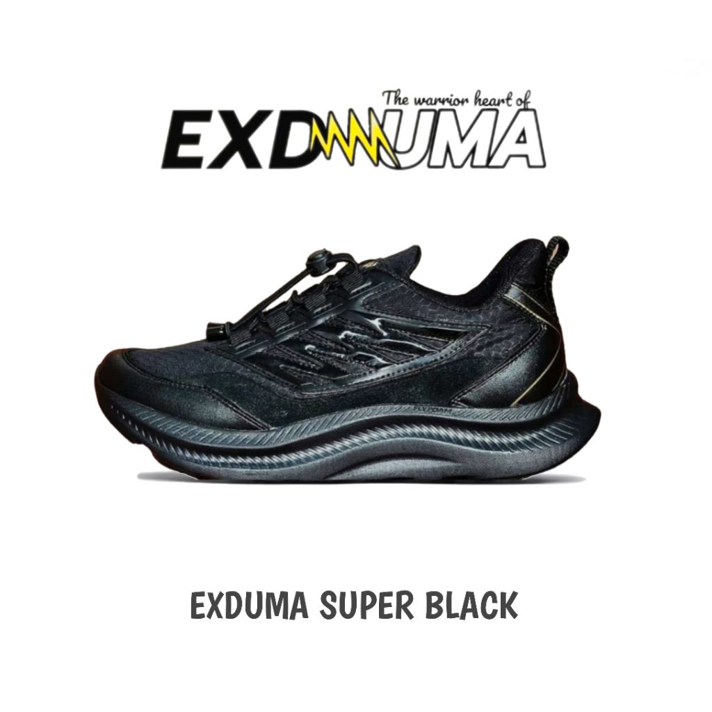 SEPATU RUNNING EXDUMA SUPER BLACK NEW 2025 ORIGINAL DAN EXDUMA SUPER BLACK 2024