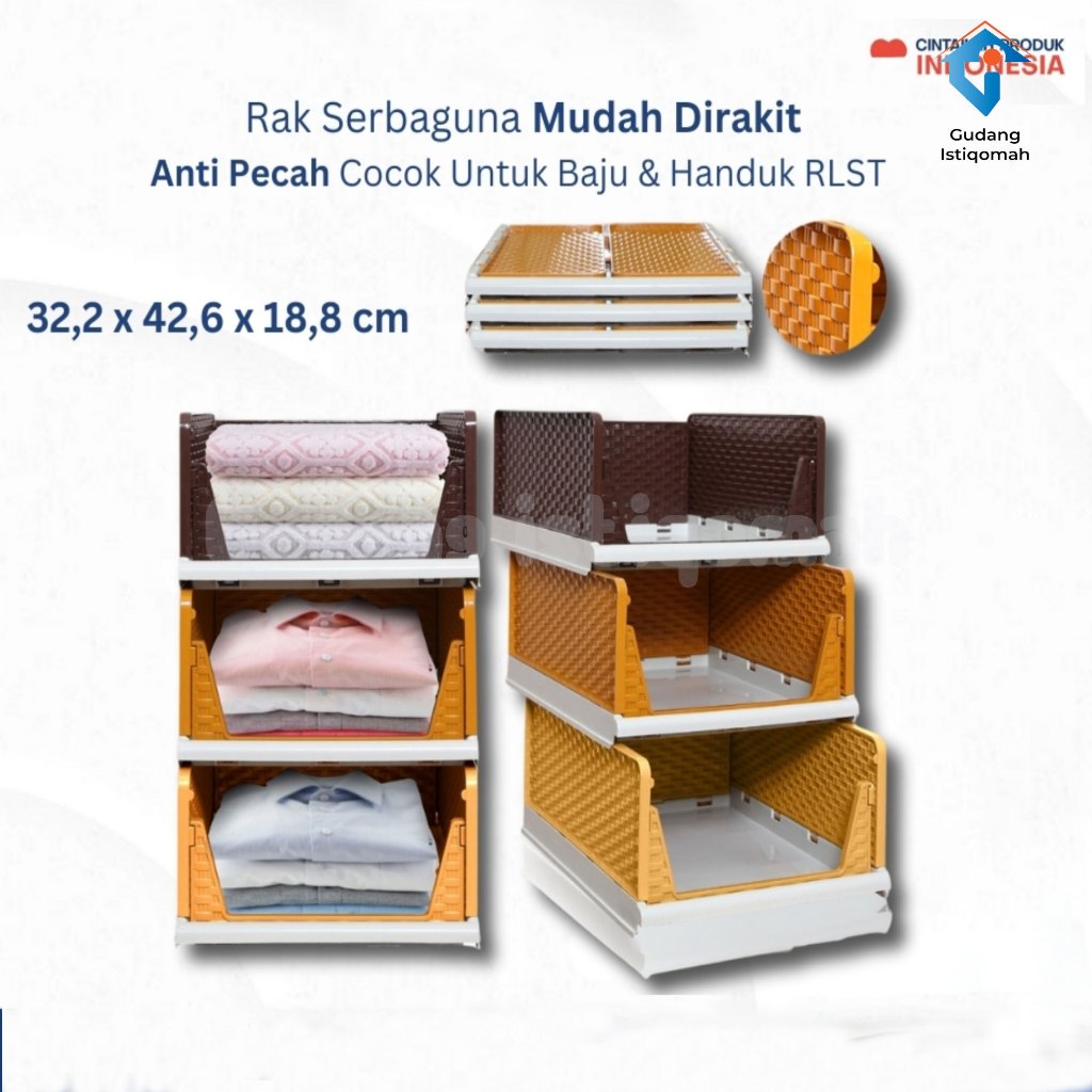 Tabitha Rak Lipat Susun Baju / Rak Lipat Serbaguna