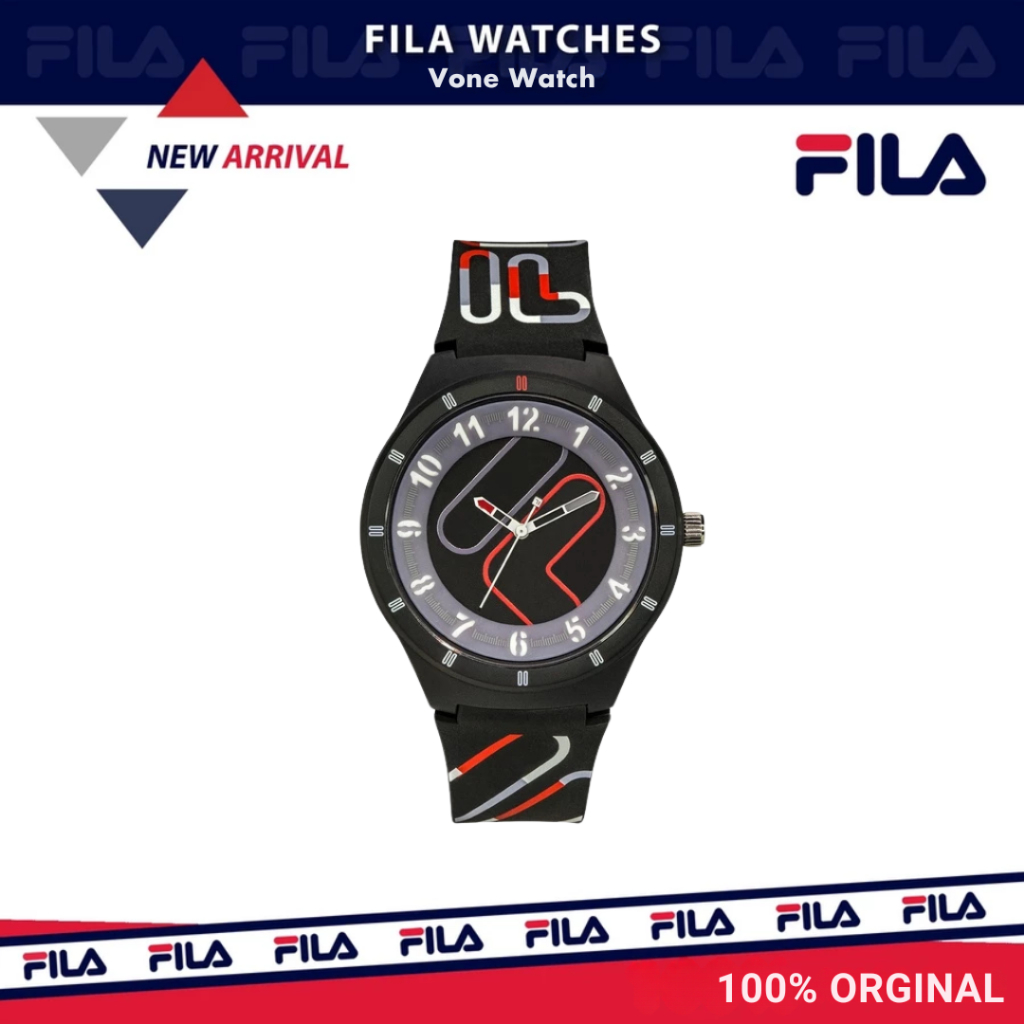 Jam Tangan Fila Original Analog Rubber Unisex 38-324 Mindblower Watch Tali Karet Pria Wanita