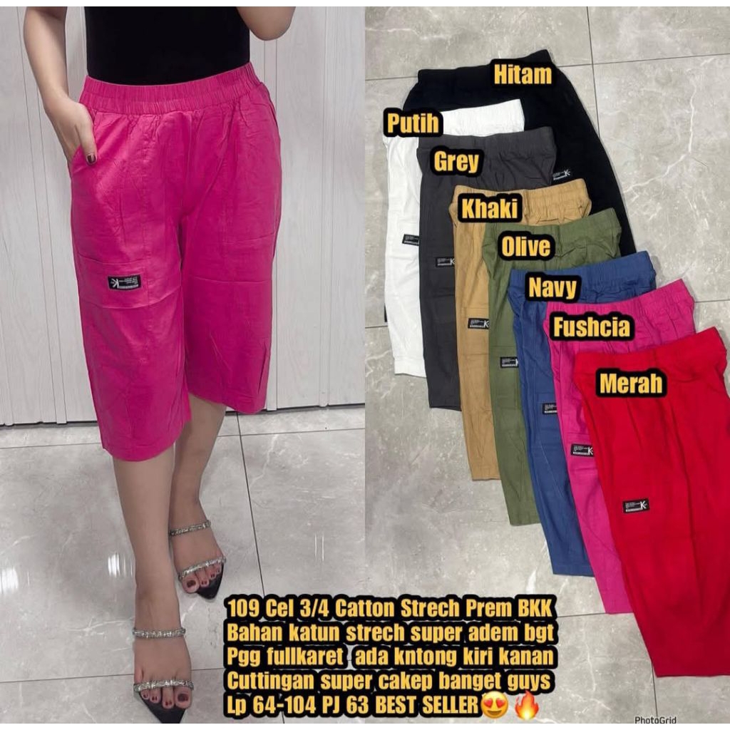 JC88 - Akiko Kulot Pants - Celana Kulot 7/8 Midi Katun Premium