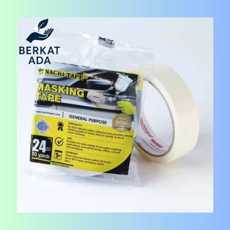 

BERKAT ADA Lakban Kertas Bisa Ditulis / Masking Tape Nachi Ukuran 24mm x 20Y (5pcs)