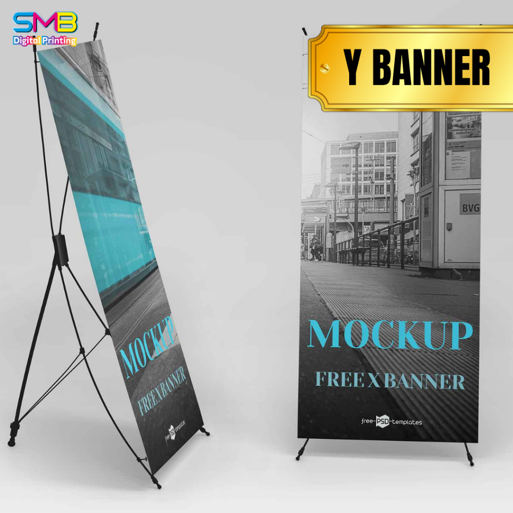 Cetak Y Banner Custom / Standing Banner / Ukuran 60x160 Dengan Rangka