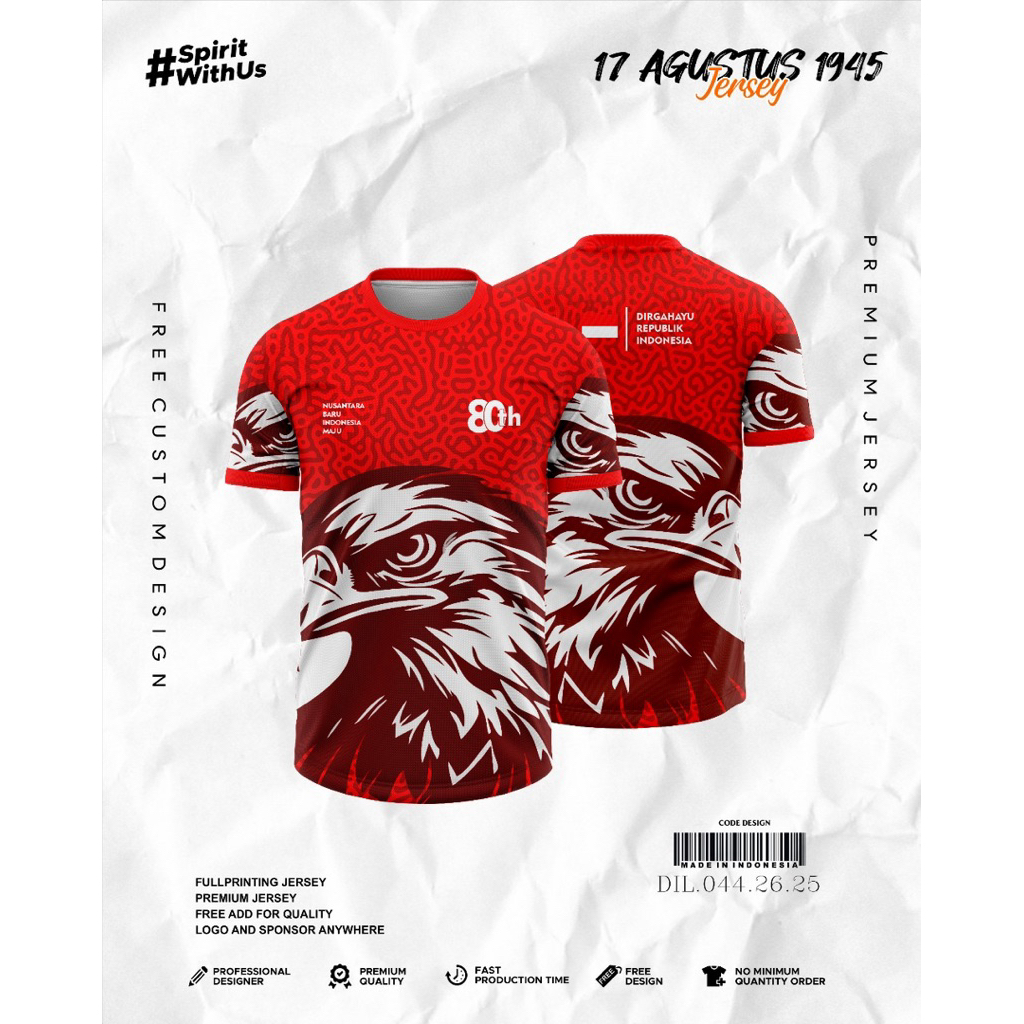 Jersey Baju HUT RI 80th Custom