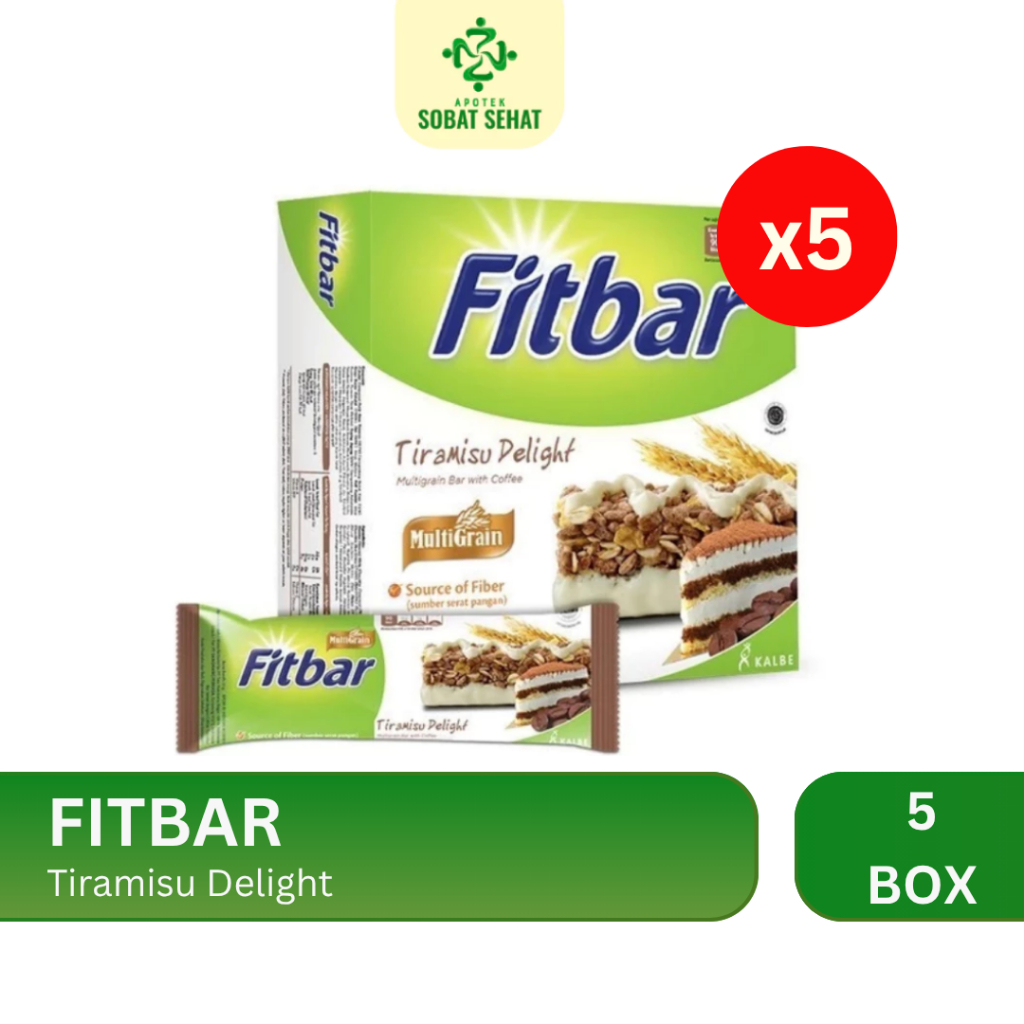 

[5 BOX] Fitbar Tiramisu Delight 20 Gram Multigrain Kaya Serat