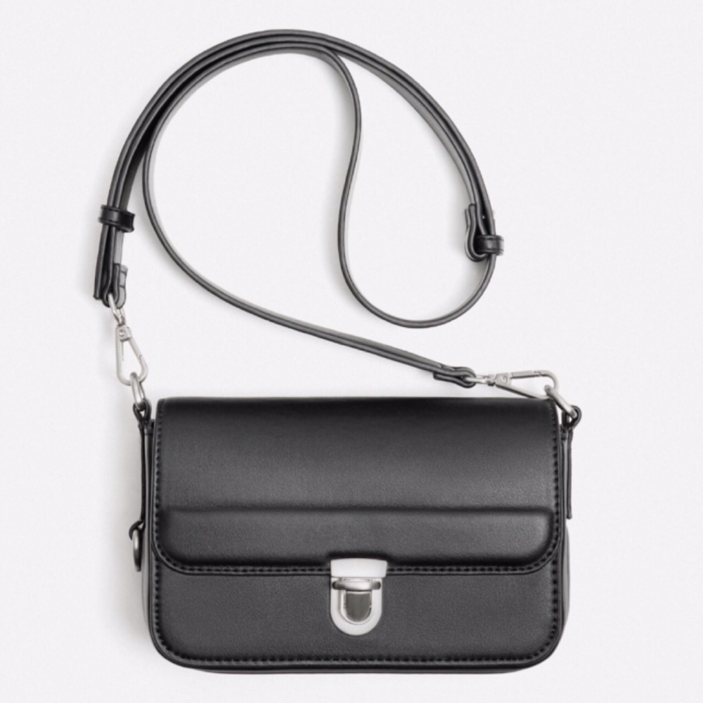 ZARA Men Plain Crossbody Bag Tas Selempang Pria Black