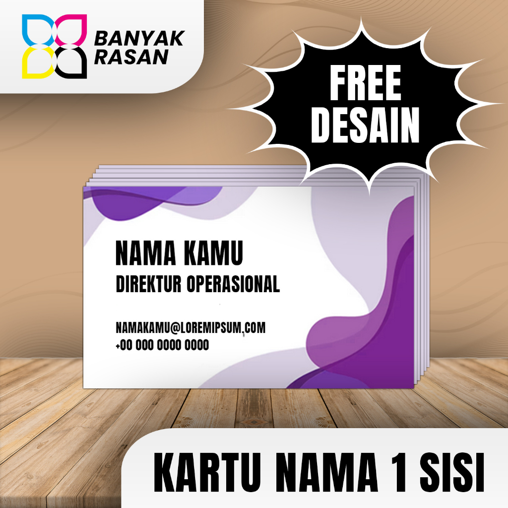 

[FREE DESAIN] Custom KARTU NAMA 1 SISI (MINIMAL 50 PCS) | Banyak Rasan Digital Printing