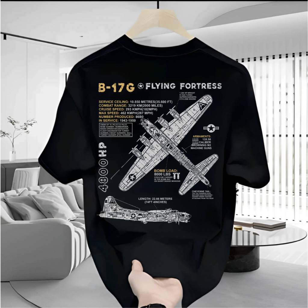 KAOS DISTRO MOTIF ARMY B-17 FLYING FOTRESS MILITARY U.S AIR FORCES, PRINT DTF PREMIUM ANTI KRACK BAH