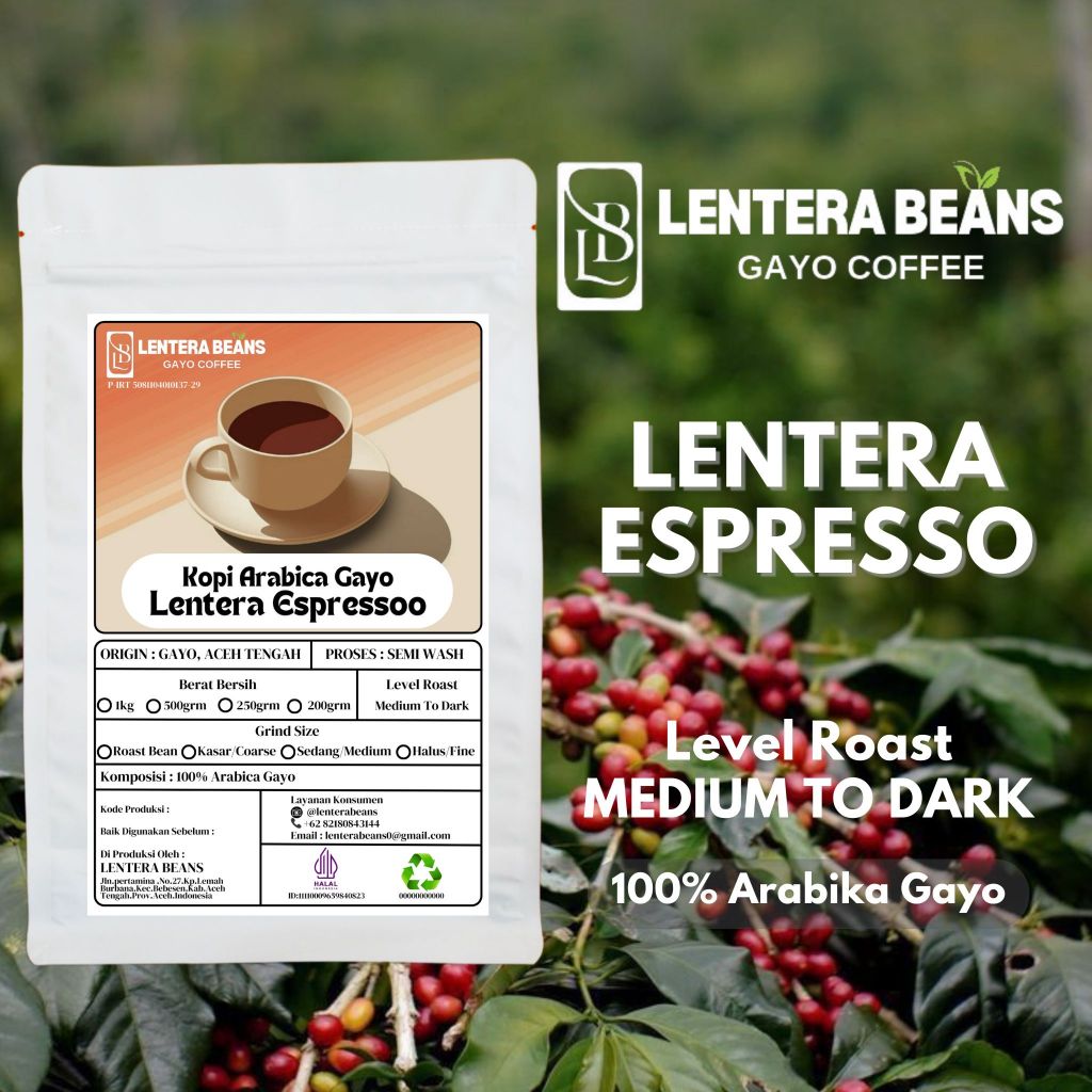 

Kopi Arabika Gayo Lentera Espresso, 100% Arabika Gayo Freshh Roasted