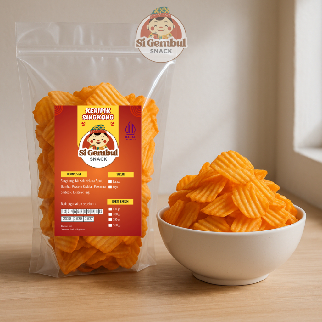 

Keripik Singkong Balado Pedas Gurih 200gr - Cemilan Tradisional Renyah