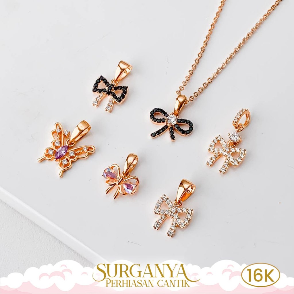 Macan Gold Kadar 16K Yellow Gold For Pendant - Liontin Model Pita dan Kupu