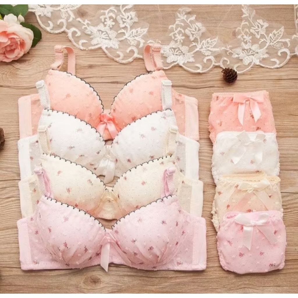 Bra Set Cantik Bunga Kecil / Bh wanita