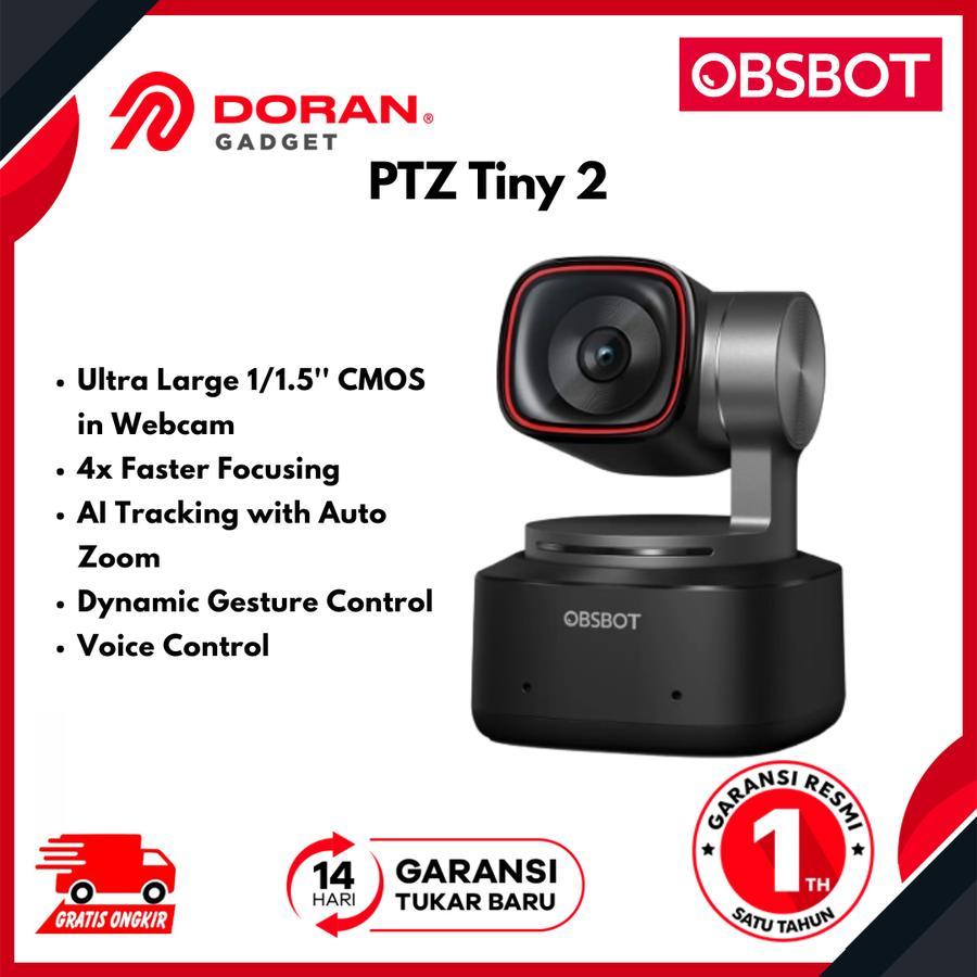 OBSBOT Camera PTZ Tiny 2 AI-Powered PTZ 4K Webcam - Garansi Resmi