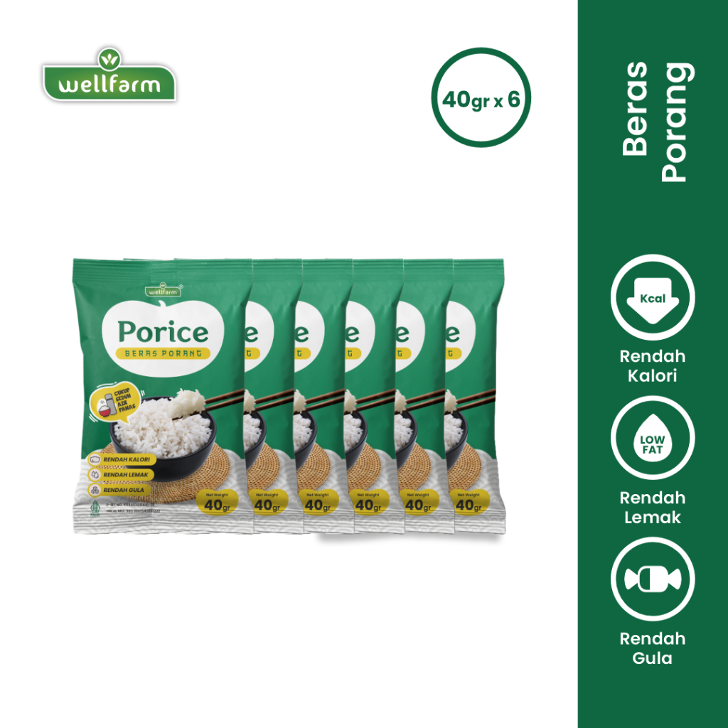 

Beras Porang Sachet Instan Porice, Spesial Bundling 6 Pcs / Beras Porang Diet Rendah Kalori