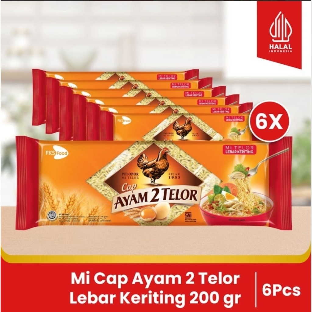 

Paket Bundling - Mi Cap Ayam 2 Telor - Lebar Keriting - 200gr - 6pcs