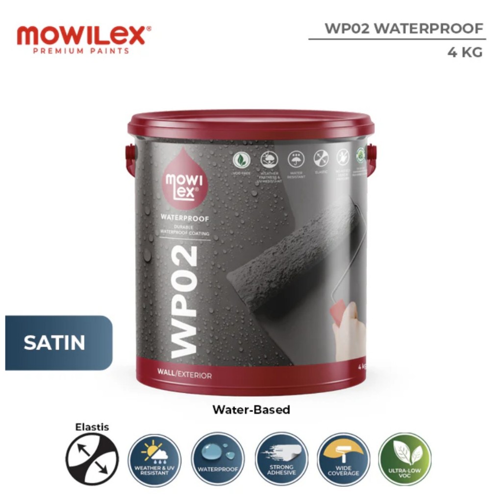 CAT MOWILEX WATERPROOF WP02 4 KG - MERLIN GREY WP 909 (Warna Readymix)