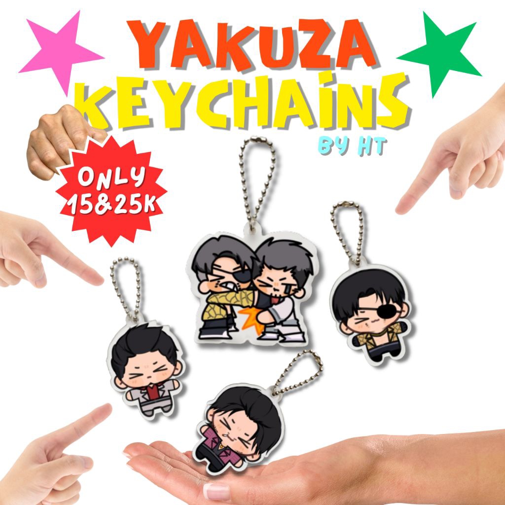 Keychain Yakuza Series - Kiryu Kazuma & Majima Goro, Akiyama Shun | by HT