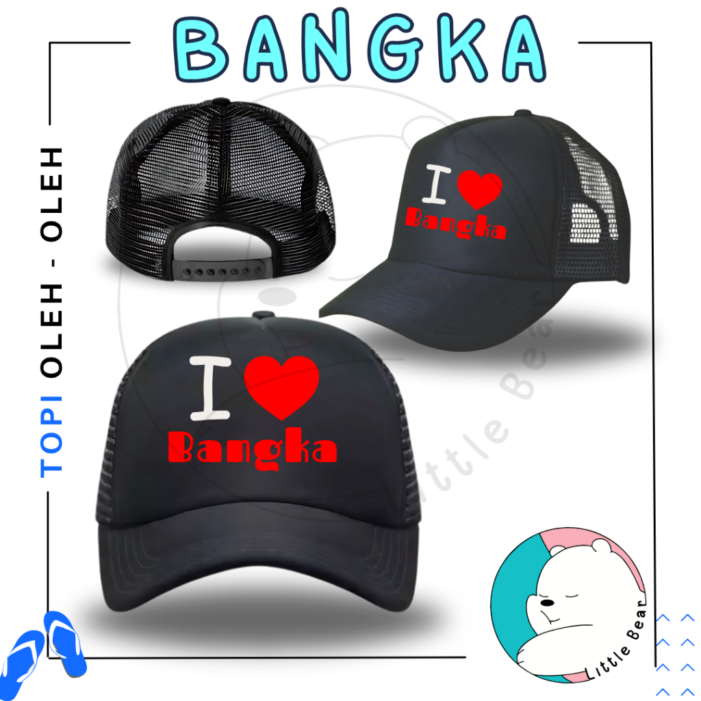 Littlebear Topi Souvenir Bangka Belitung - Topi Trucker Oleh Oleh Type 1