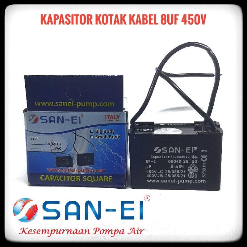 San-EI Kapasitor Kotak Kabel 8UF 450V