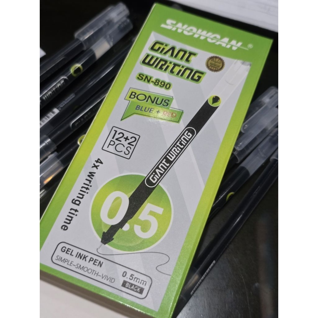 

PULPEN SNOWCAN GIANT WRITING GEL 0.5MM SN-890 14 PCS