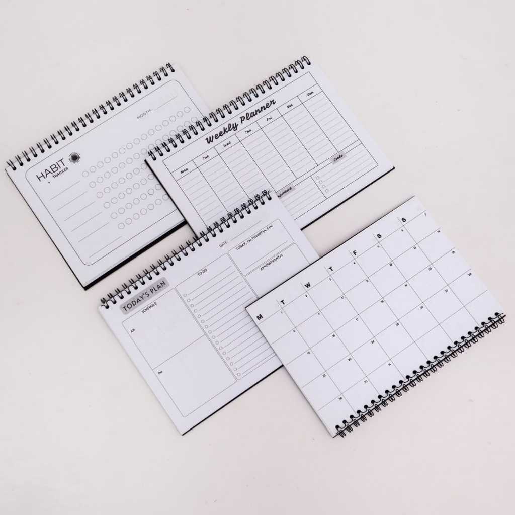 

( spiral atas ) Buku Agenda Planner / weekly planner / Habit Tracker / Todays Plan / Monthly Planner / Buku Catatan Planer Spiral A5