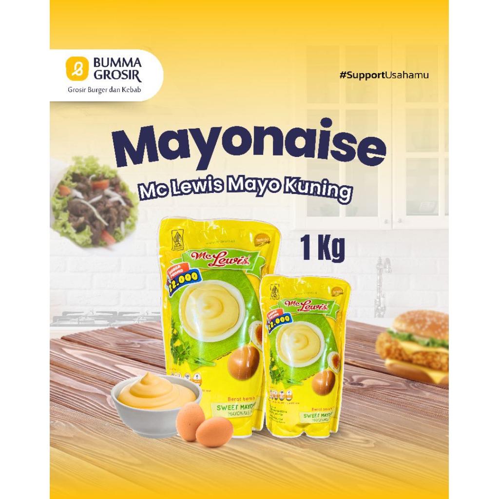 

Mc Lewis Sweet Mayonaise - saus mayo - mayonaise Sweet - mayones mayonais - 1kg