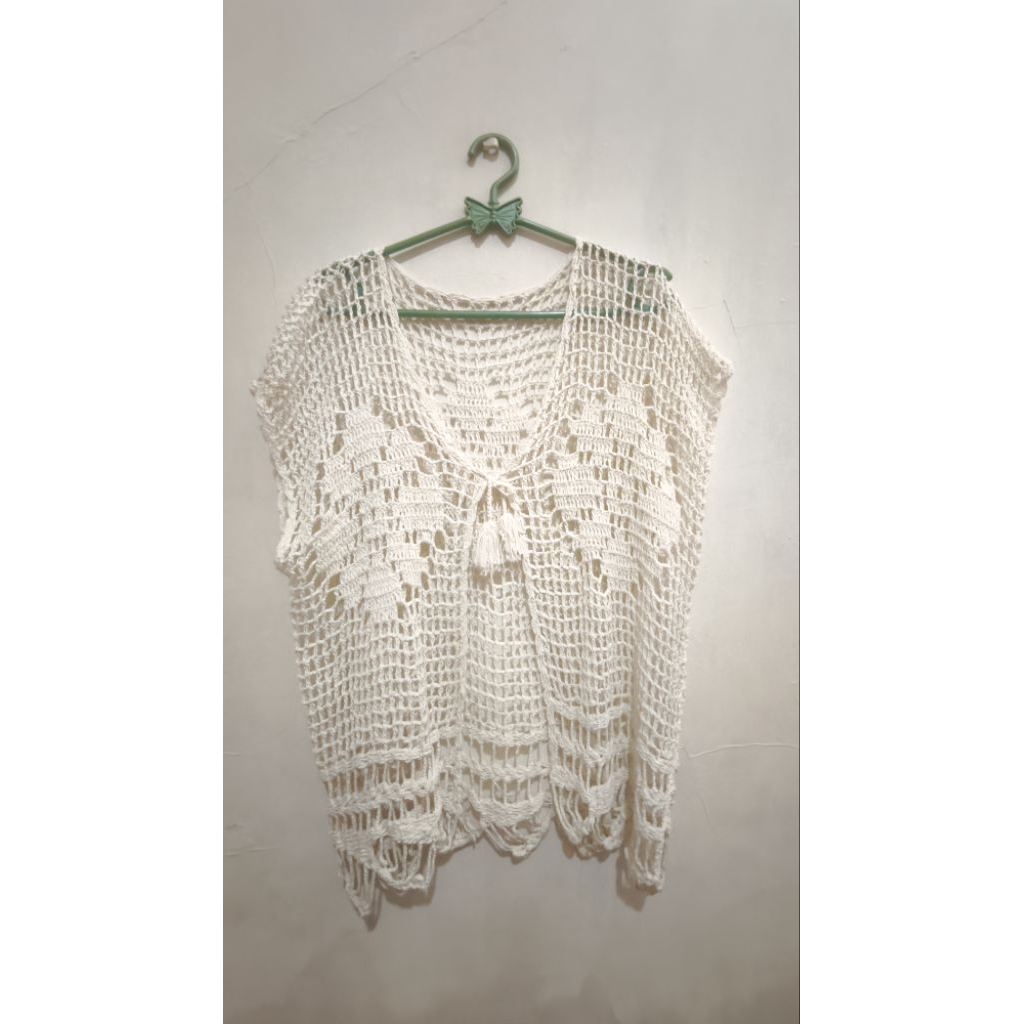 Outer Jaring Crochet Top Wanita