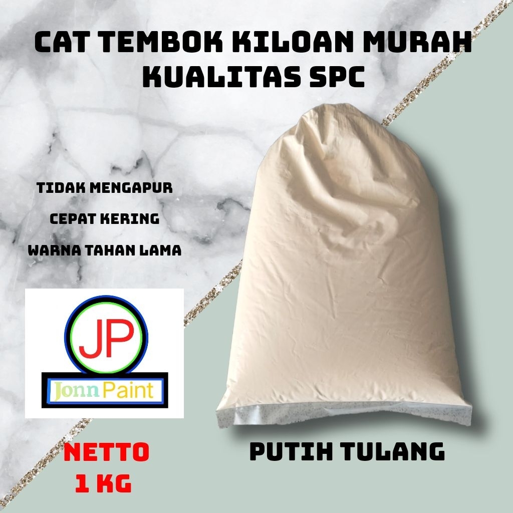 ( 1 KG ) Cat Tembok Kiloan murah kualitas SPC warna putih tulang by JONNPAINT