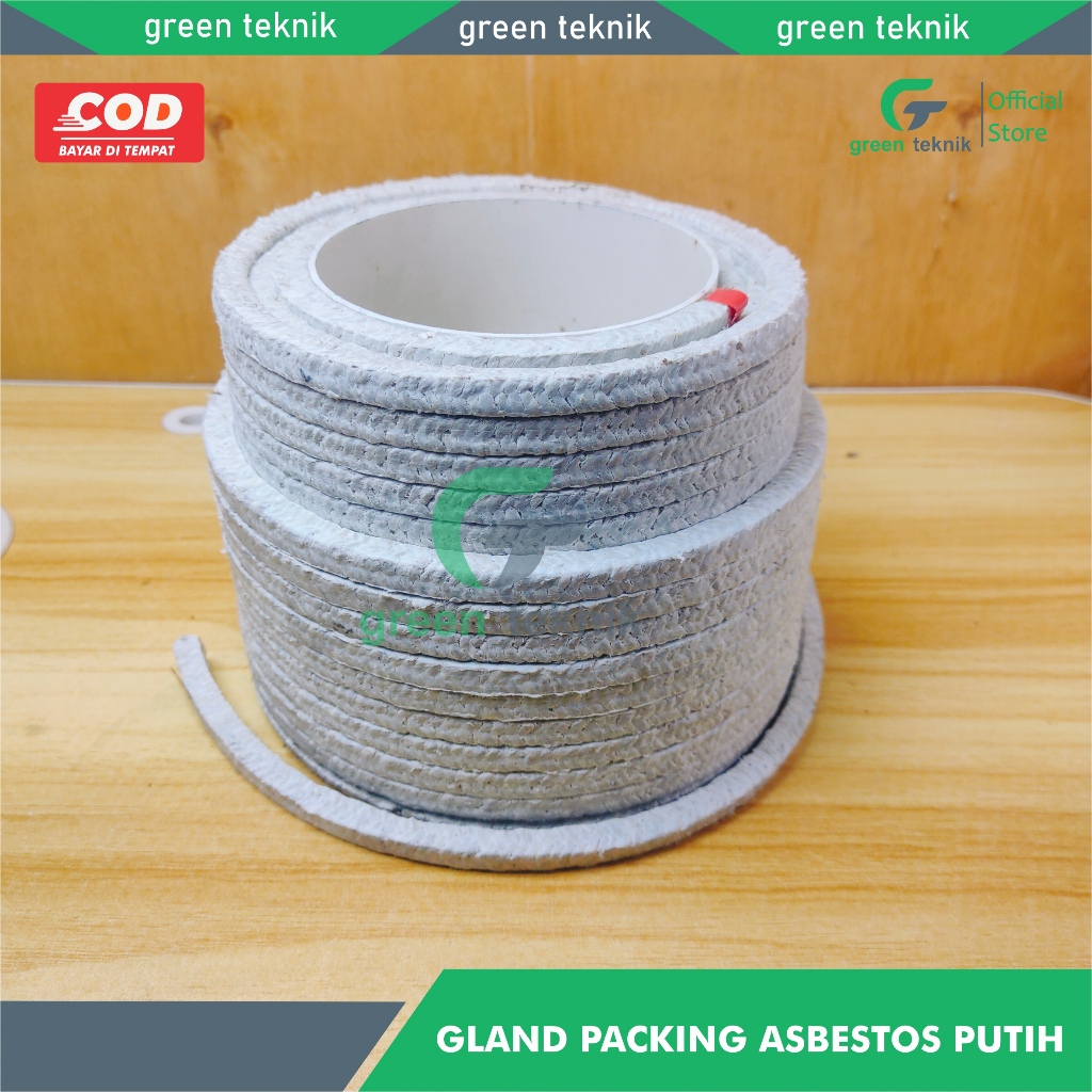 Jual Gland Packing Asbestos Rames Putih 8mm 10mm Meteran den
