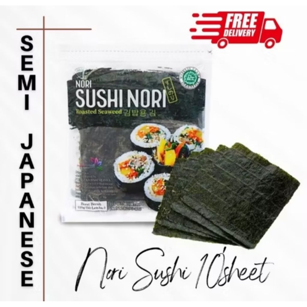 

Suhsi Nori Sheet 10 Lembar Halal Repackage | Java Food Sush Nori 10 Lembar