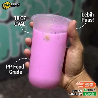 Cup Gelas Plastik Besar Bening 18oz - Cup Gelas Plastik Bening Murah isi 50 pcs