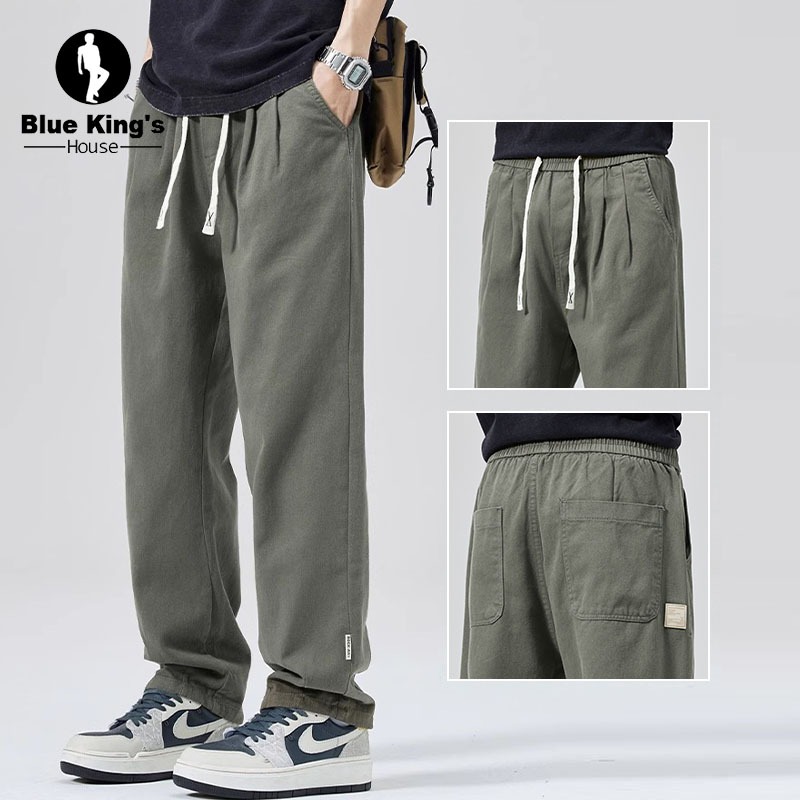 Celana loose pants pria celana cargo gombrong skena outfit pria