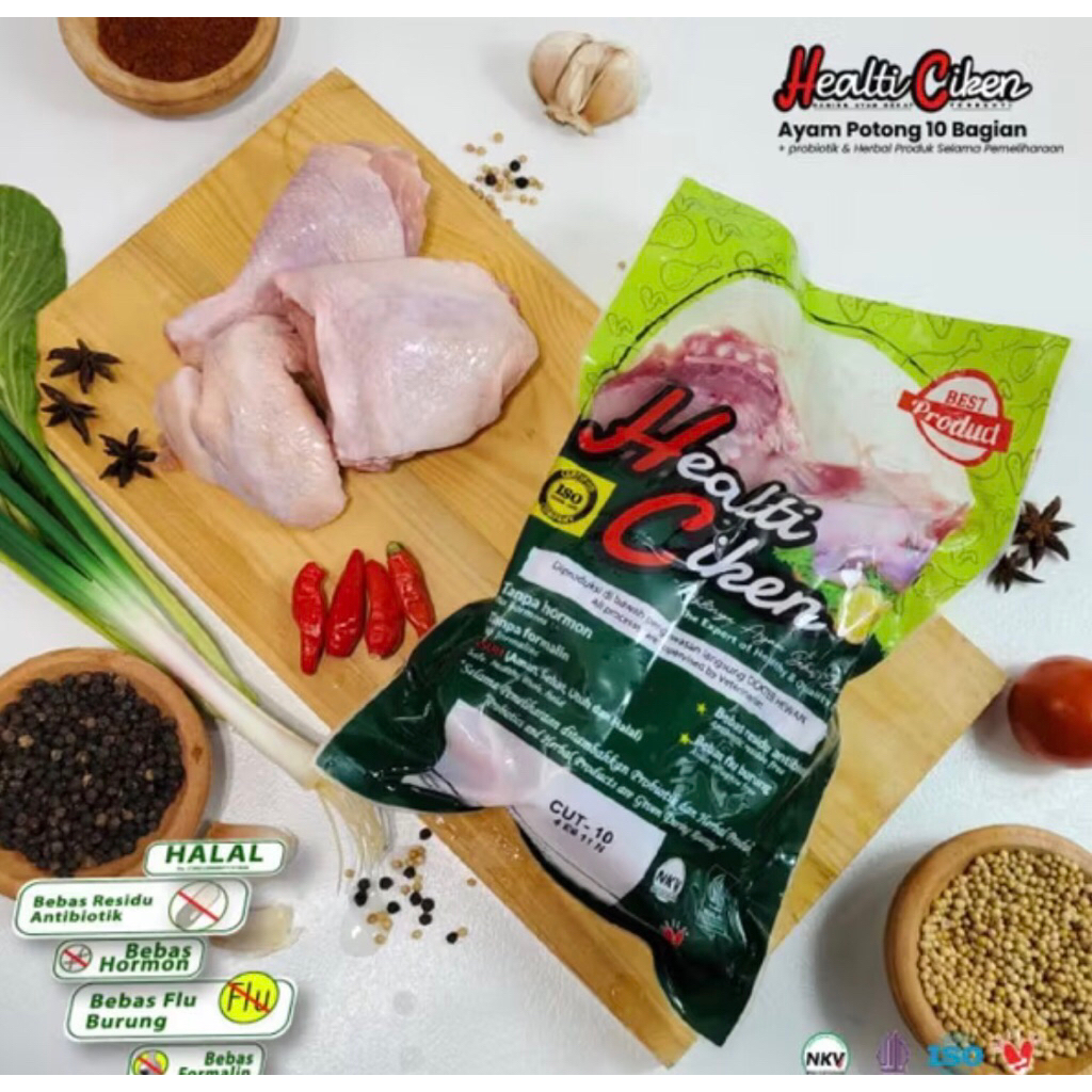 

HEALTI CIKEN Potong 10 Ayam Organik Probiotik 900-1000gr