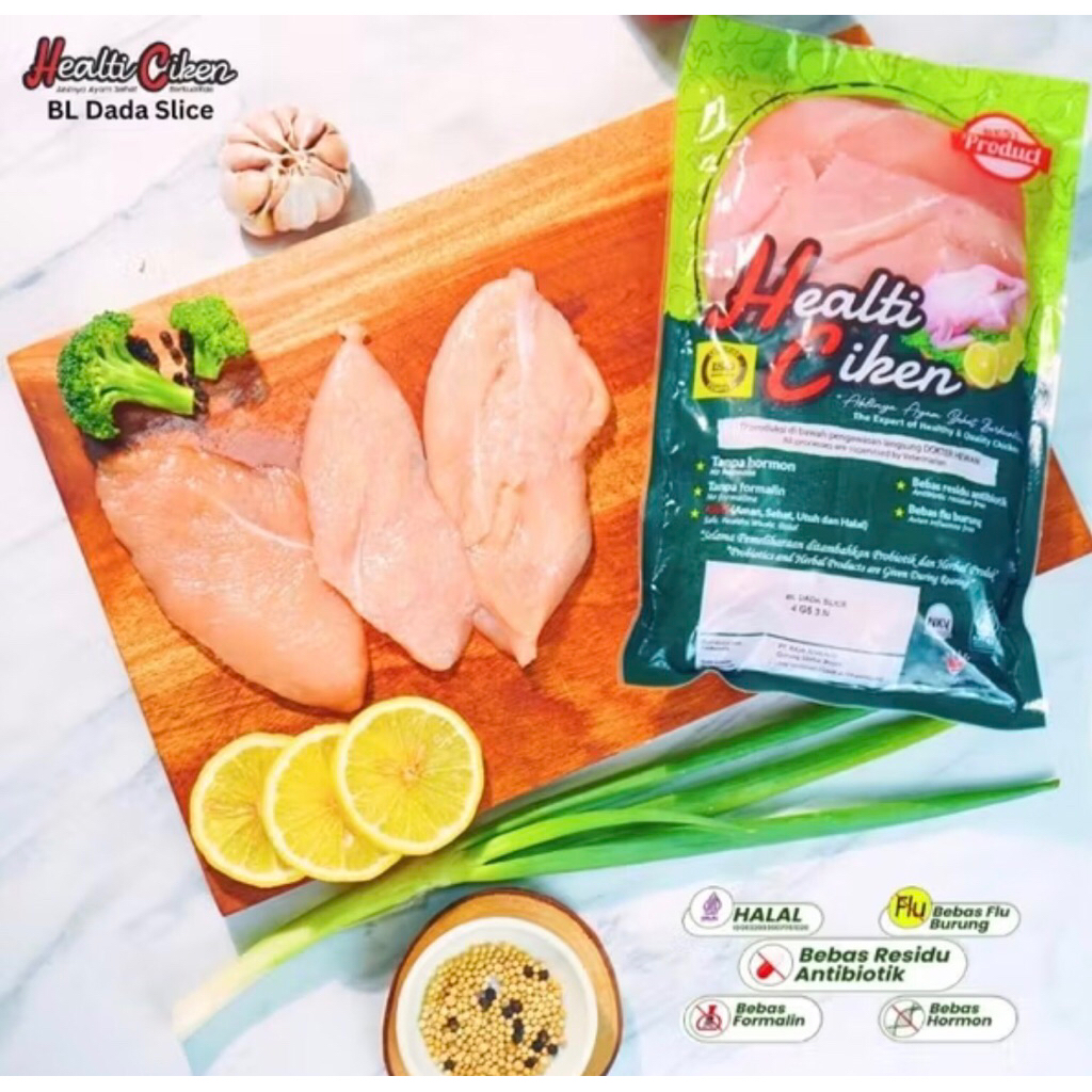 

HEALTI CIKEN Fillet Dada Slice Ayam Organik Probiotik 900-1000gr