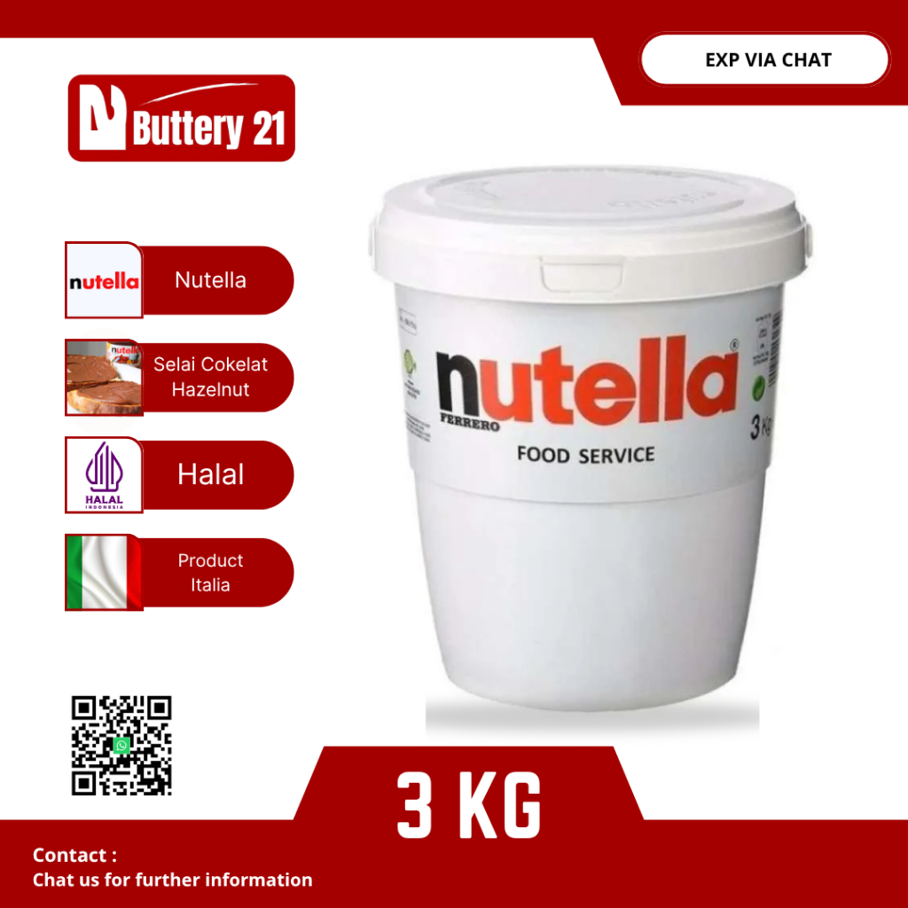 

NUTELLA 3 KG GRAN HAZELNUT/NUTELLA 3 KG/NUTELLA SELAI COKELAT HAZELNUT
