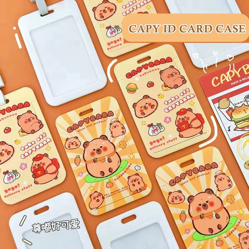 

[ORGM] Tempat Kartu ID Name Tag motif Capybara Lucu dengan Lanyard Set