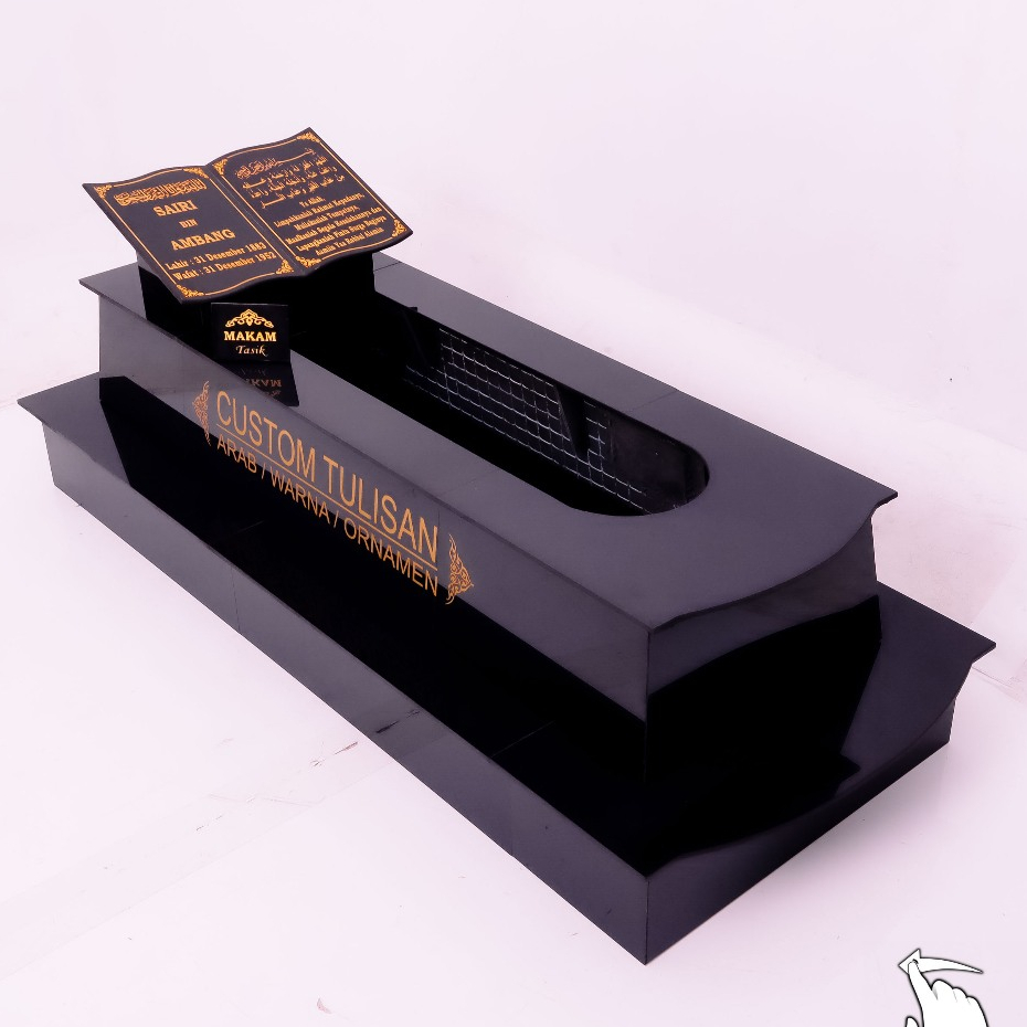 MAKAM TASIK - BATU NISAN - BADAN MAKAM BODY KIJING 2 TRAP POLOS/BUKU UKIR PINGGIRAN - B22 - FULL GRA