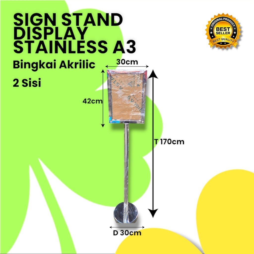 

SIGN STAND DISPLAY STAINLESS A3