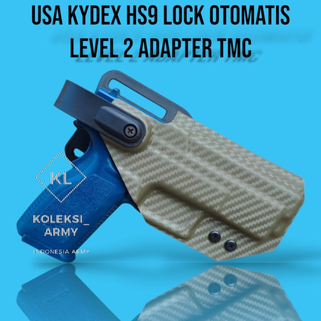 USA Kydex Holster HS9 Hijau Carbon Level 2 Otomatis HS Speed Lock