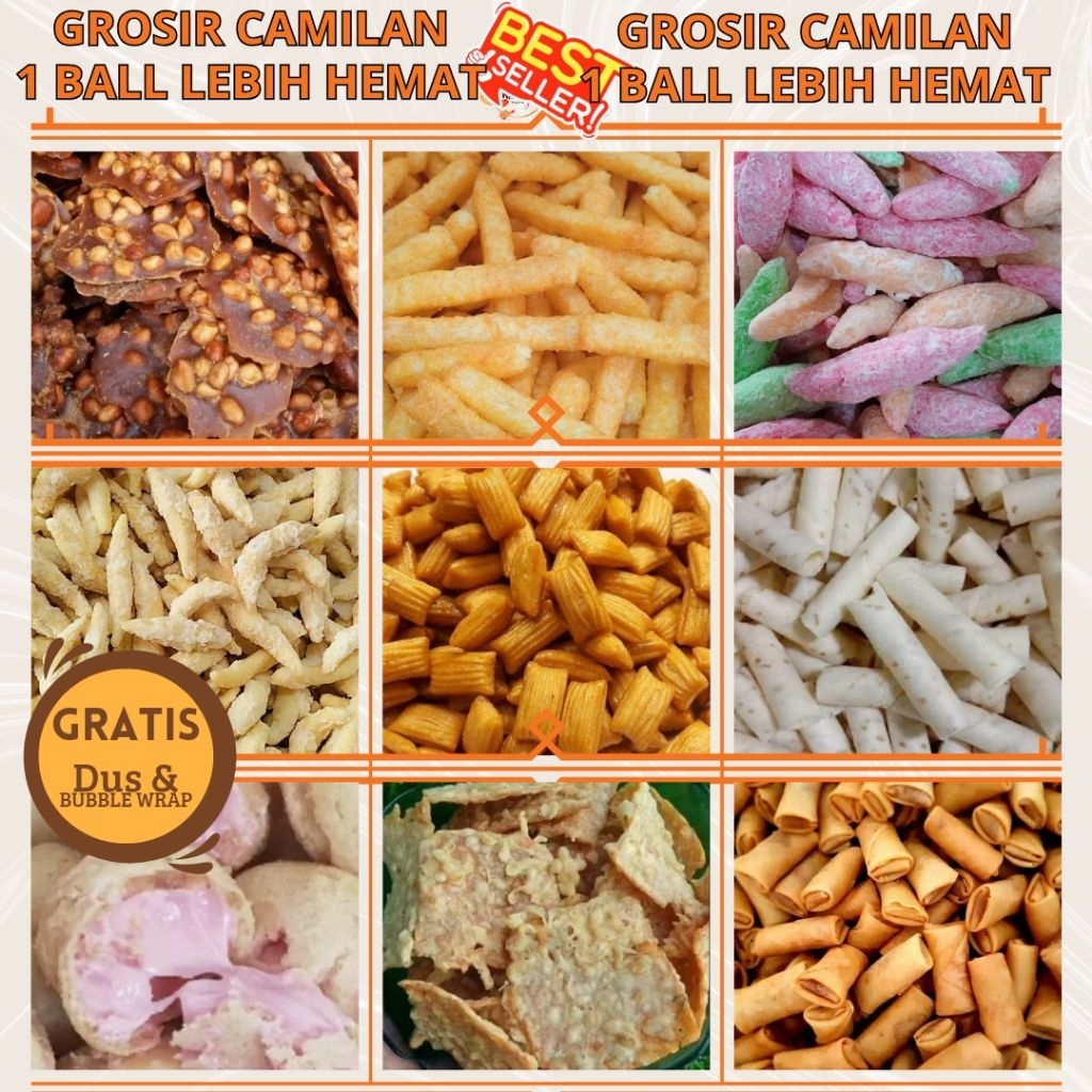 

Cemilan Serba 1 Ball Hemat Besar,Bisa Dijual Lagi