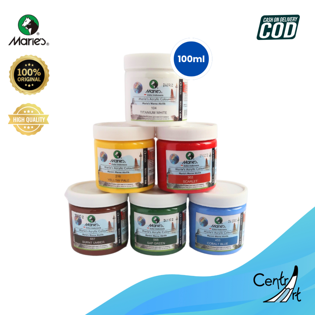 

maries acrylic paint cat akrilik 100ml 18 warna