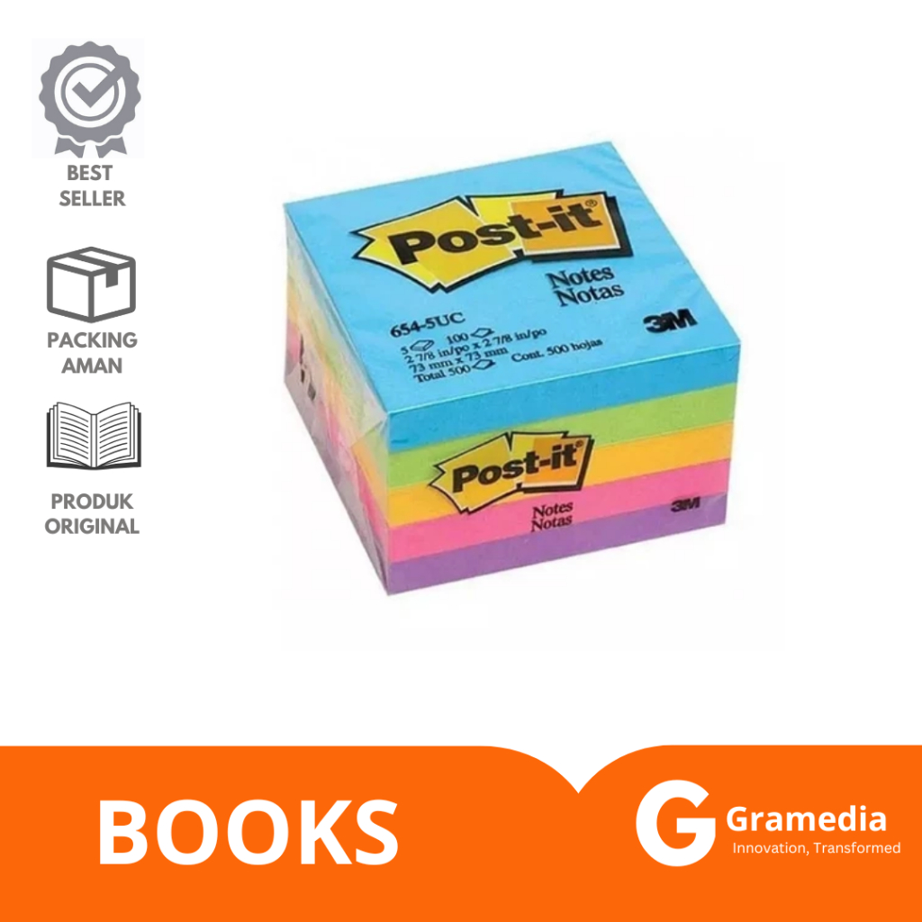 

Gramedia Lampung - STICKY NOTE 3M POST IT SERI 654 5AU