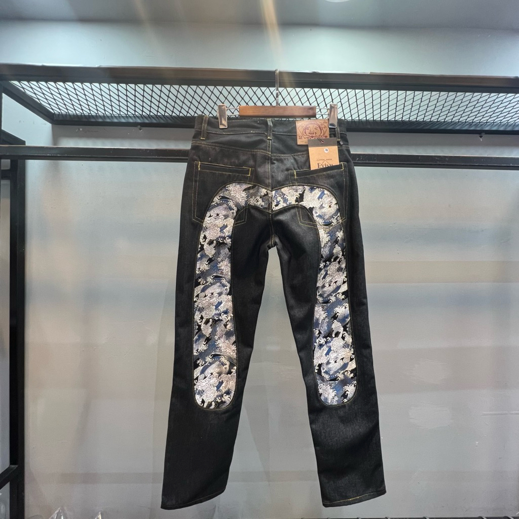 Celana Jeans Pria EVISU Dacck Harajuku Denim Jeans PM