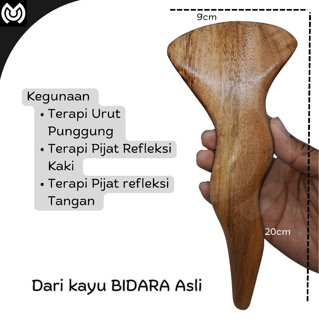 Alat Terapi Profesional Kayu Bidara Model LUNCUR– Pijat Refleksi & Urut Otot