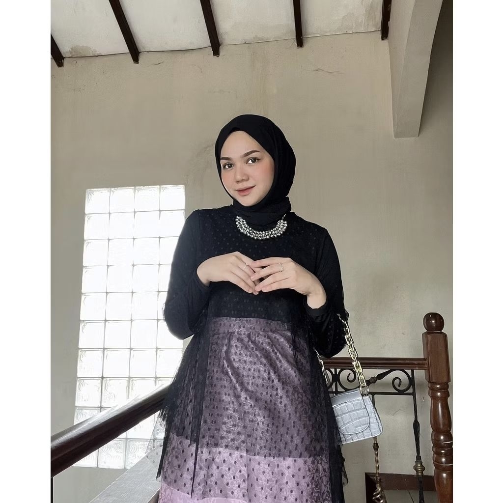 Valerie Outer Tunik Kebaya Tile Dot Outfit Kondangan wisuda lamaran All Size