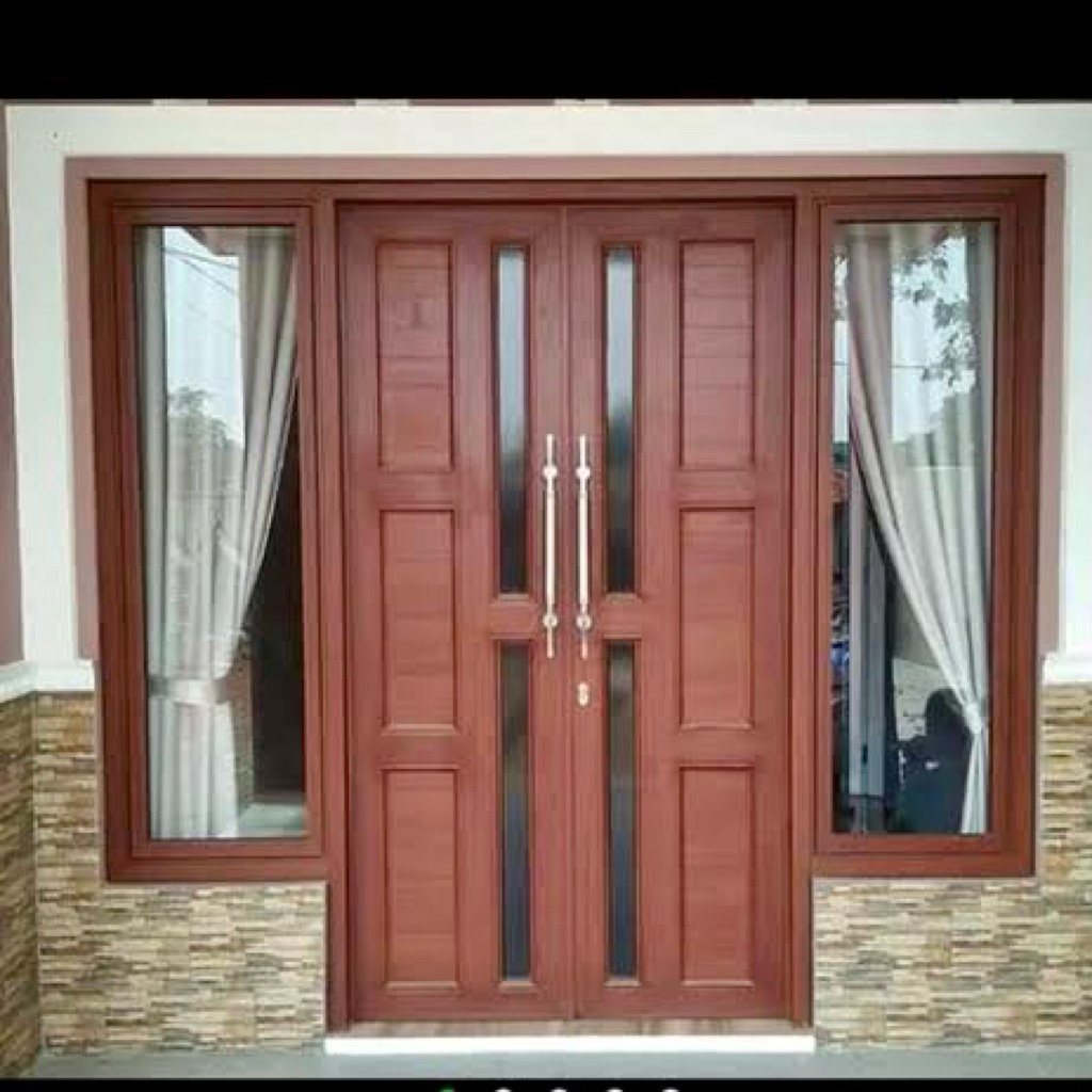 1 set pintu kuputarung + kusen + jendela MAHONI