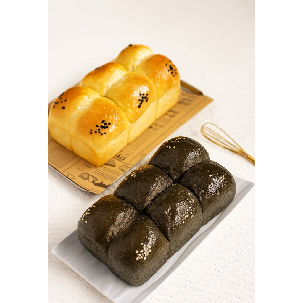 

Sourdough Dinner Rolls Roti Kasur Plain dan Black Bean Ragi Alami Tanpa Telur Rendah Gula Fermentasi Panjang