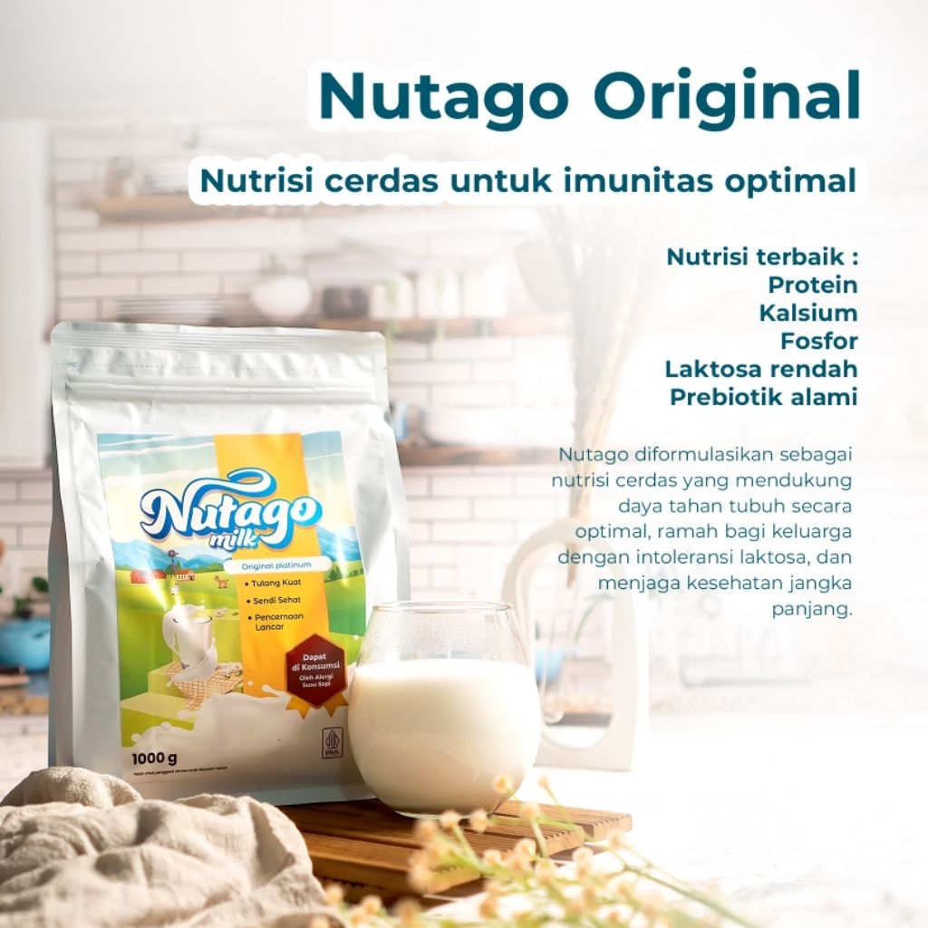 

NUTAGO susu Kambing Etawa Bubuk Original 1kg Organik Alami