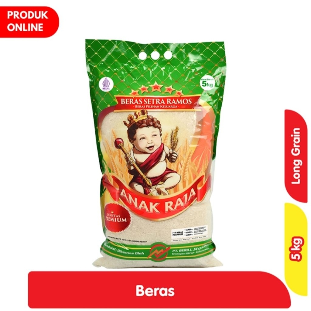 

Jual beras anak raja hijau kemasan 5 kg/ beras enak dan pulen anak raja 5kg